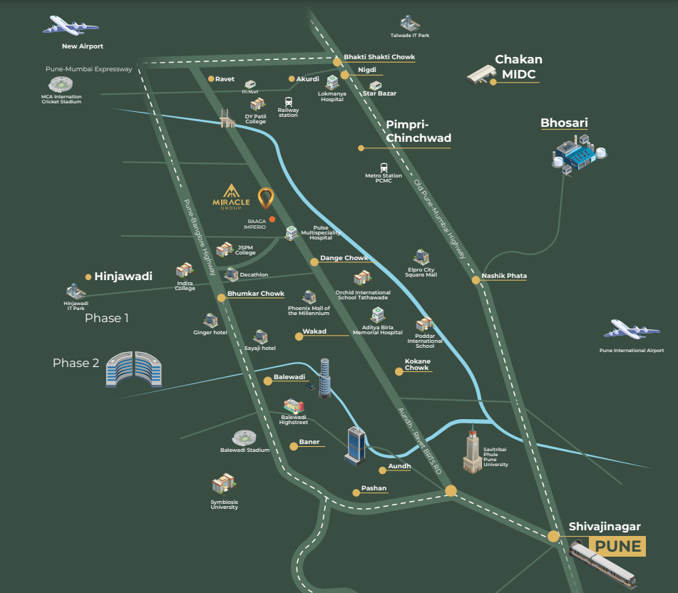 Miracle Tathawade Map – Premium 2 & 3 BHK Homes in Pune